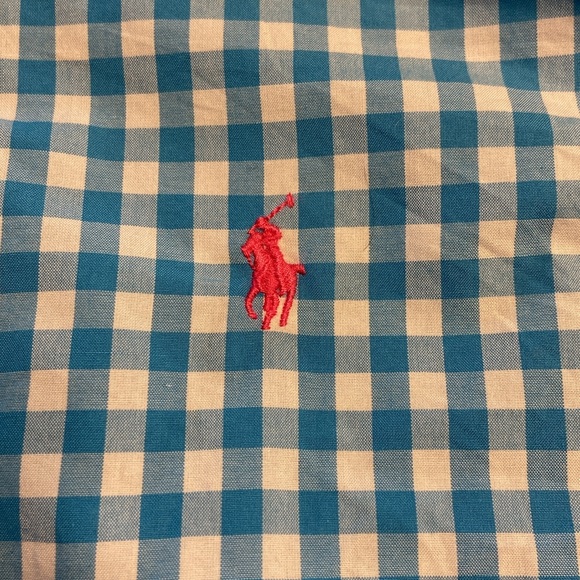 Ralph Lauren button down shirt blue and white cotton size 2 . Perfect condition - Picture 2 of 6